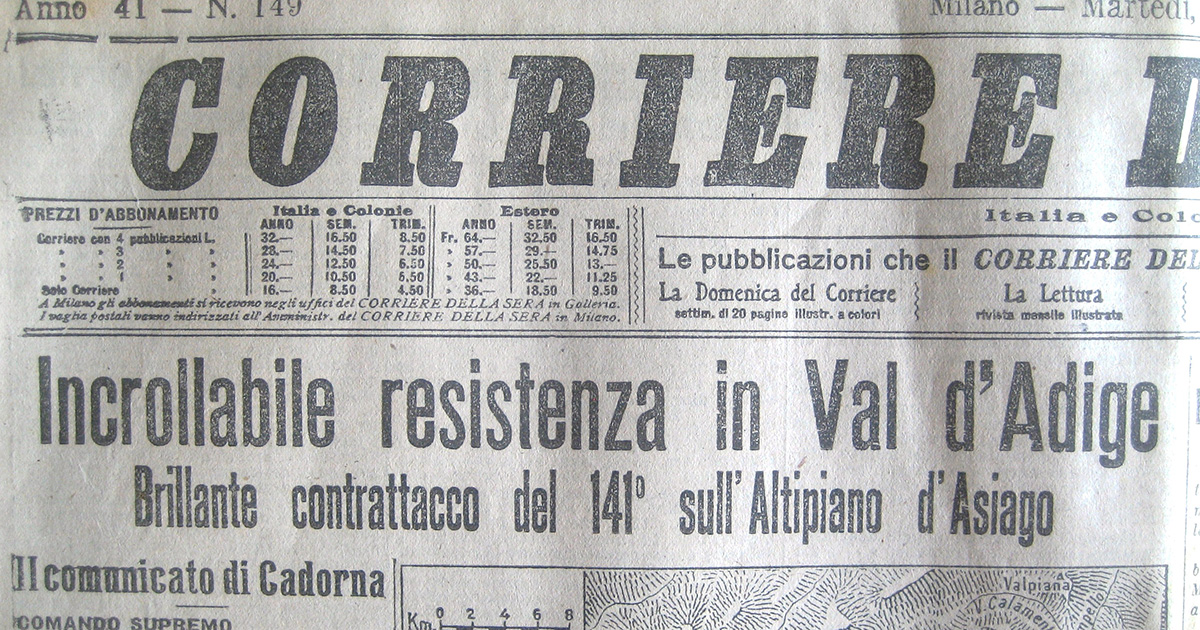 Corriere della Sera del 30 maggio 1916