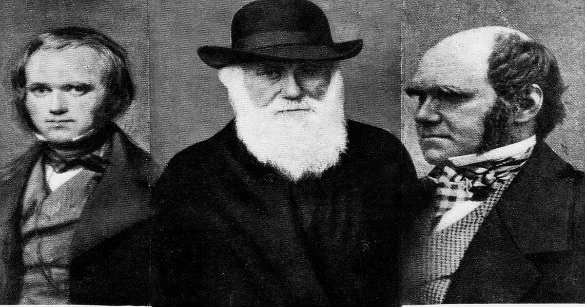 Charles Darwin (1809-1882), at​ age 31 in 1840 (L), age 72 in​ 1881 (M), age 45 in 1854 (R).​ Courtesy: CSU Archives / Ever​ett Collection