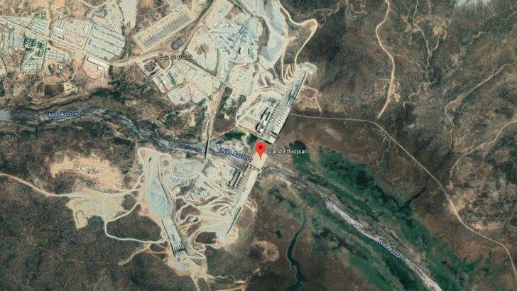la diga etiope vista da Google Maps