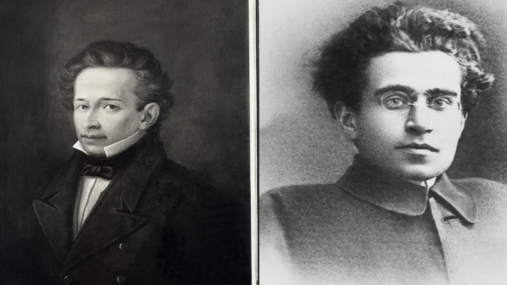 Giacomo Leopardi e Antonio Gramsci. Foto: Contrasto