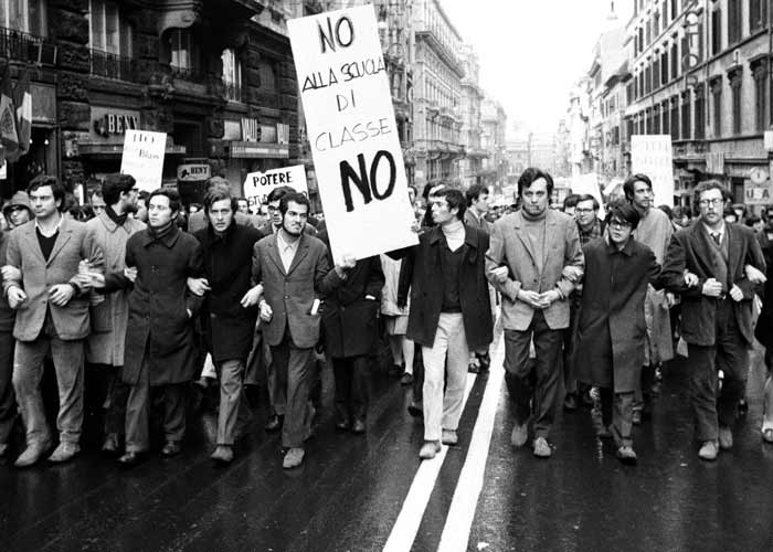 manifestazione studentesca nel 1968