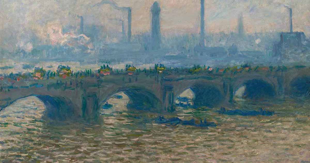 Claude Monet: Il ponte di Waterloo, nuvoloso, 1903 (particolare)