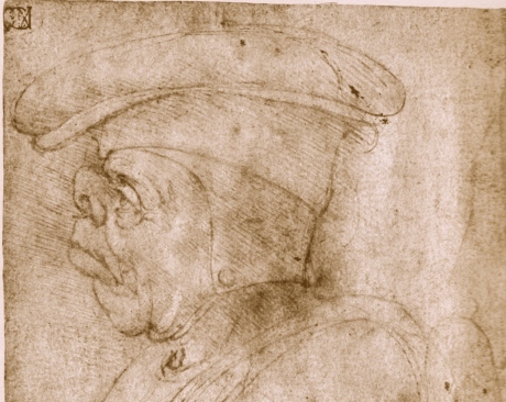 Leonardo da Vinci, Testa maschile grottesca (dettaglio)