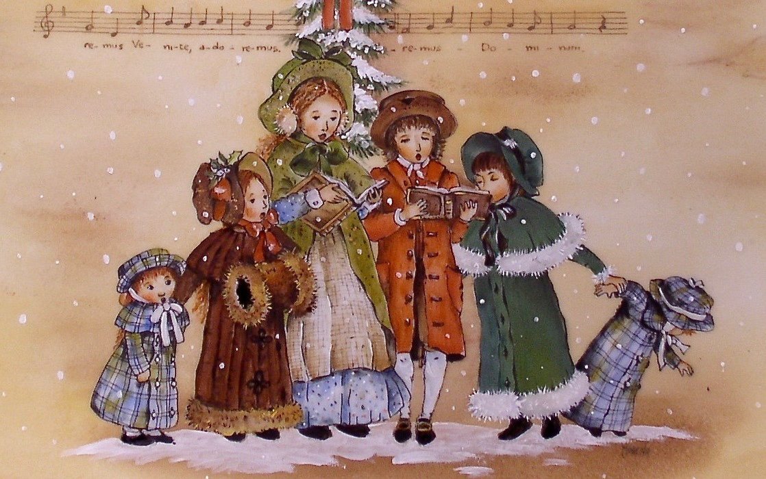 cartolina con disegno di un coro