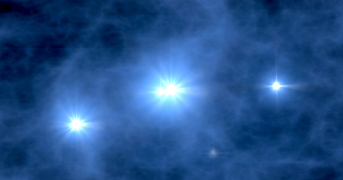 Illustrazione delle prime stelle dell’Universo. Crediti: NASA/WMAP Science Team