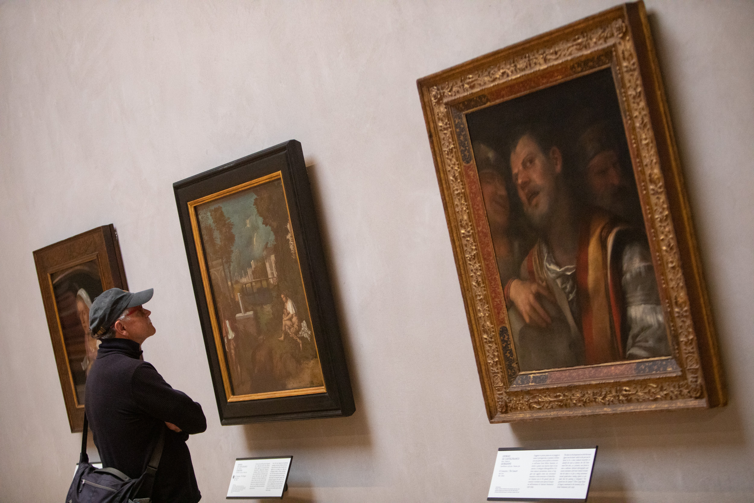 Le tre opere di Giorgione, l'ultimo dipinto a destra è il Concerto (foto: Massimo Pistore / Pixu Studio)