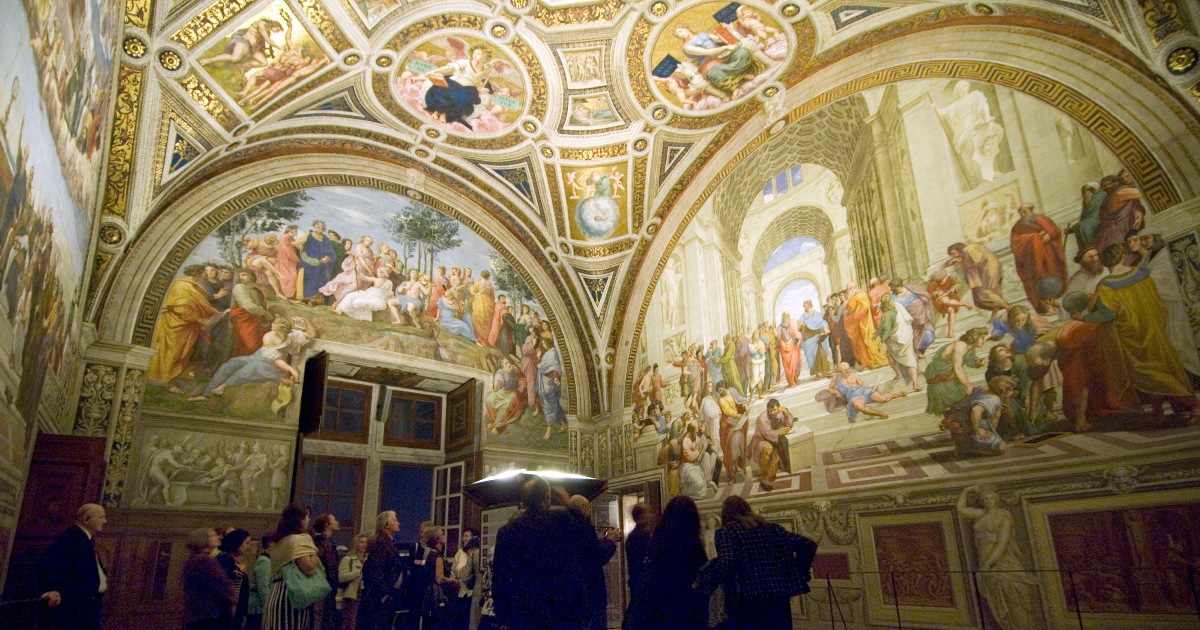 Raffaello Sanzio, Scuola di Atene, affresco, 1509-1511, Sala della segnatura, Musei Vaticani