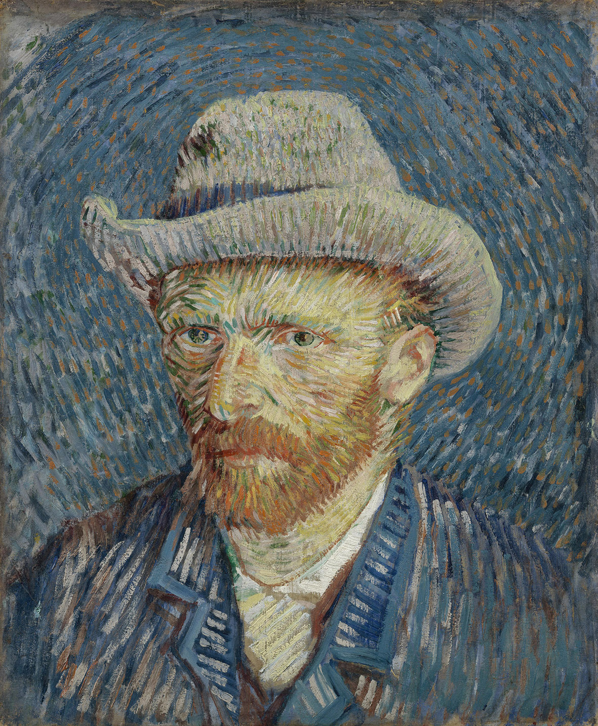 Vincent van Gogh, Autoritratto con cappello di feltro grigio, 1887
