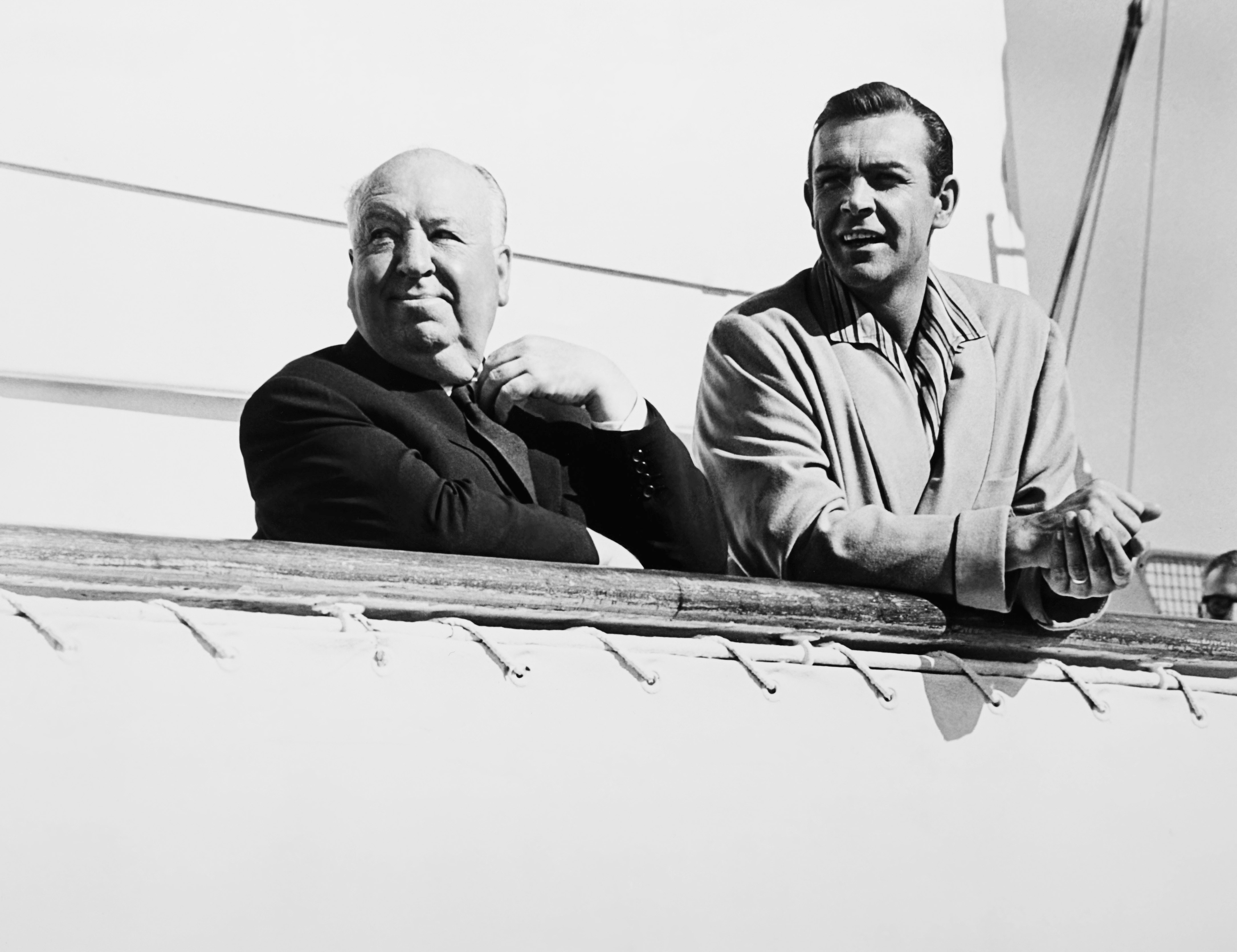 Marnie, Alfred Hitchcock e Sean Connery sul set, 1964
