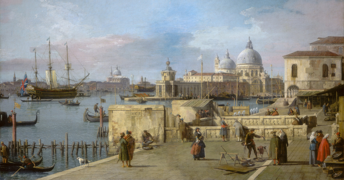 Canaletto (1697-1768) - Entrance to the Grand Canal from the Molo, Venice, 1742/1744, National Gallery of Art di Washington, gift of Mrs. Barbara Hutton