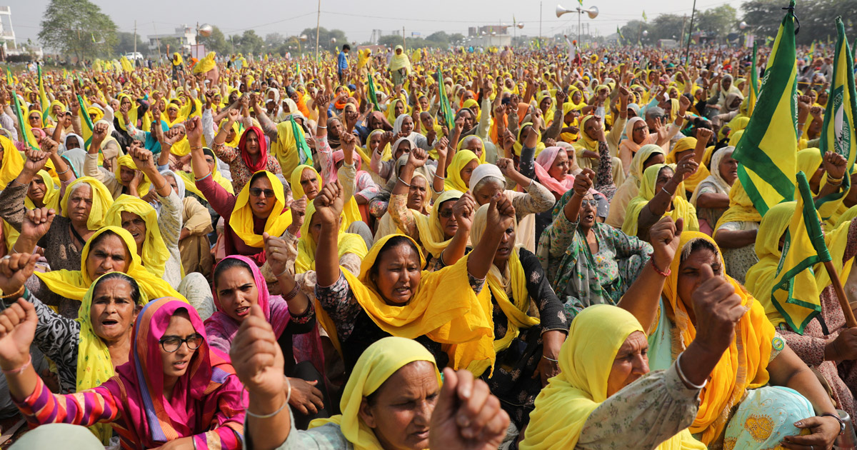 Una delle ultime proteste degli agricoltori indiani. Foto: Reuters