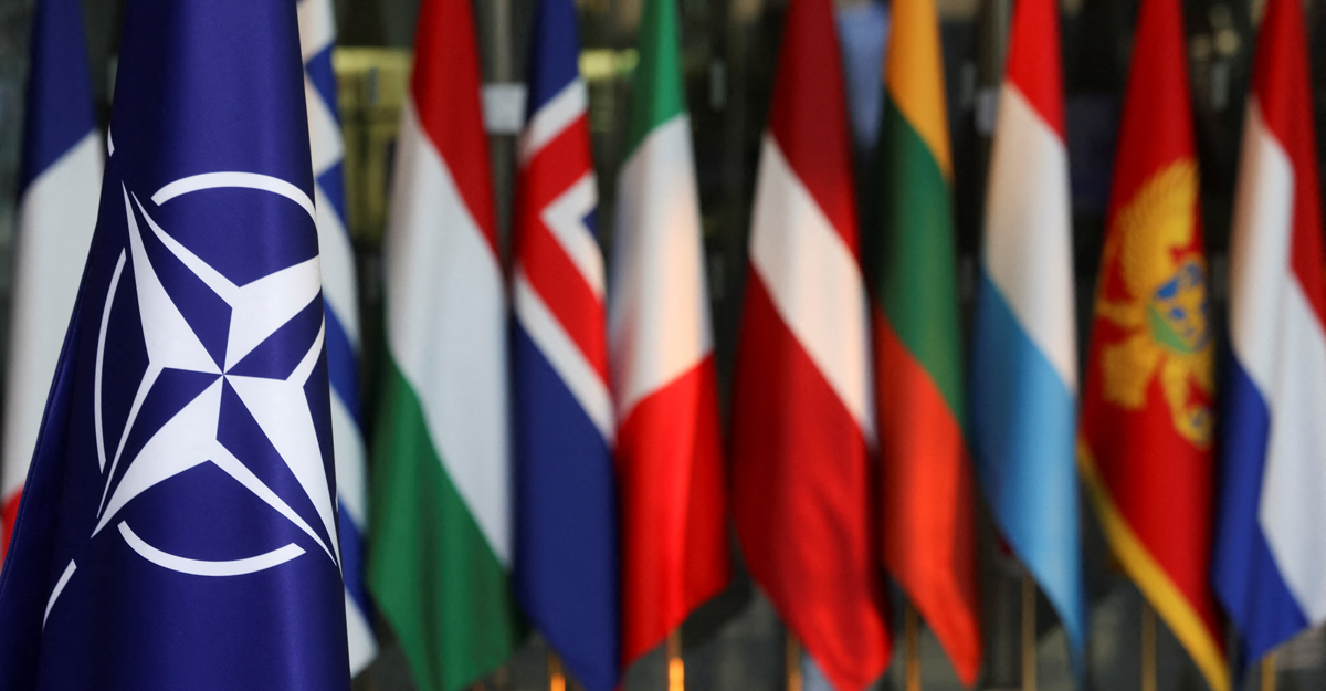 Le bandiere di alcuni dei Paesi membri della NATO. Foto: Reuters