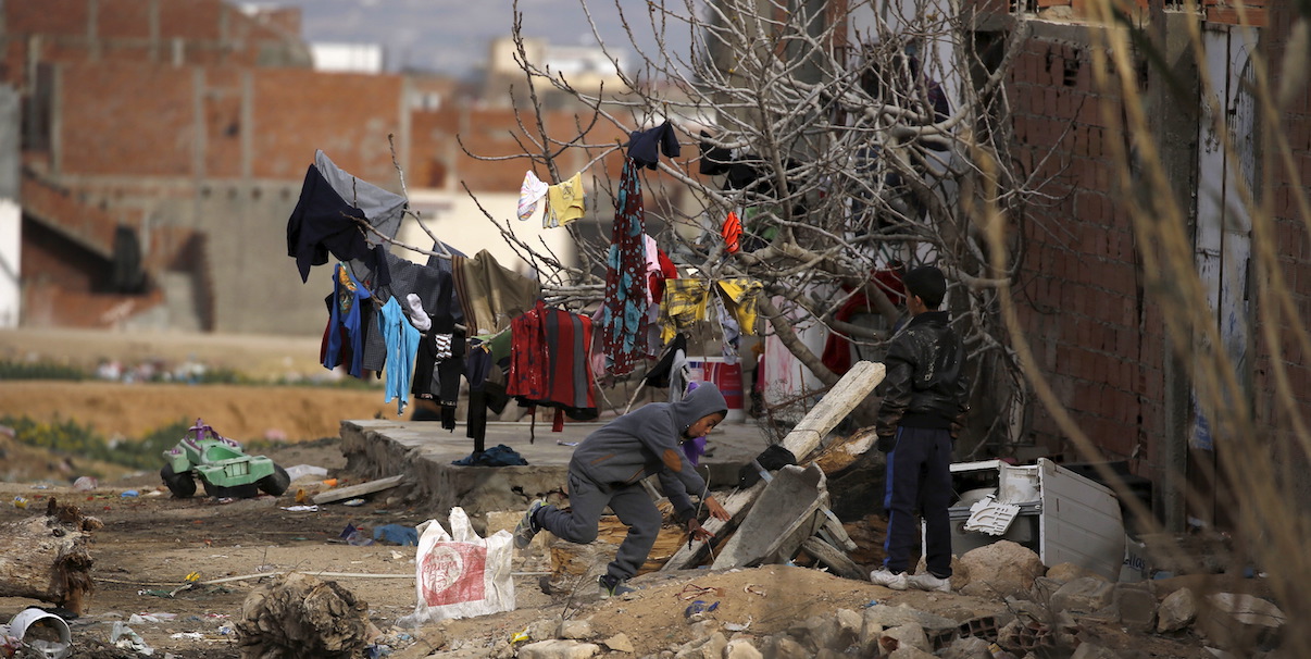 Impoverished Zhor neighborhood of Kasserine, Tunisia. Photo by Zohra Bensemra/Reuters