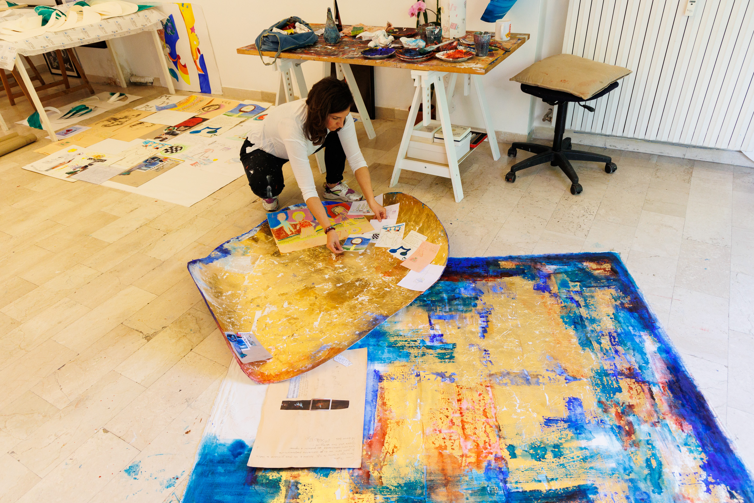 Il lavoro di Beatrice Zagato in studio. Foto: Massimo Pistore