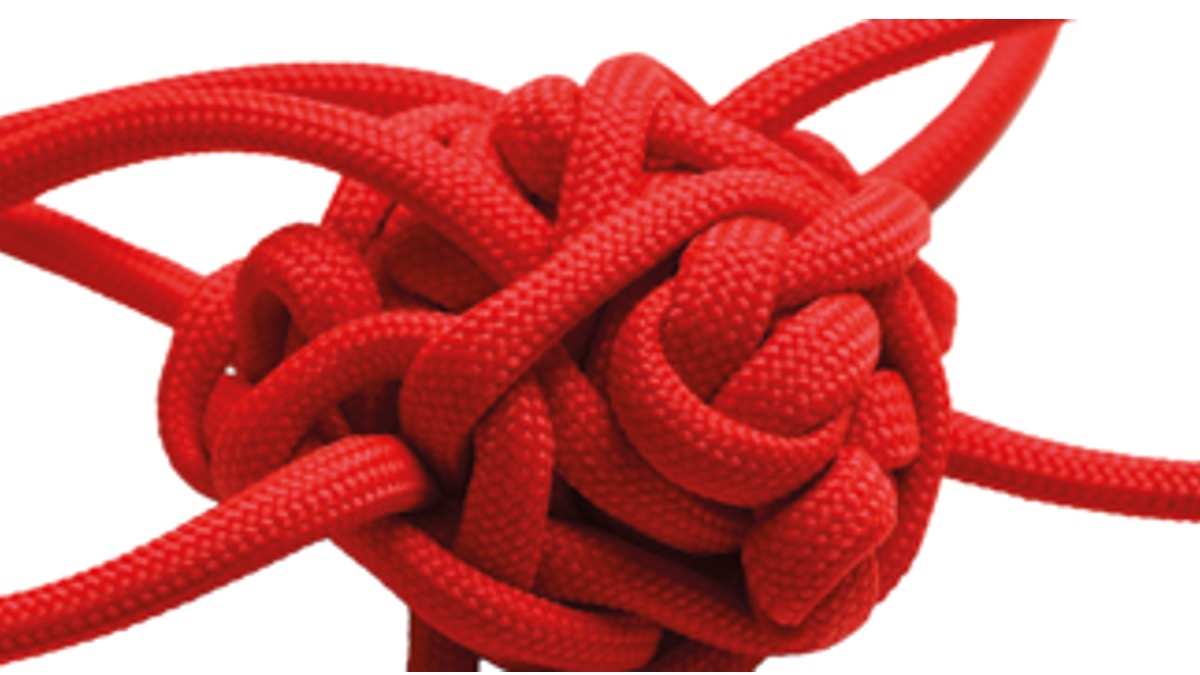 nodo di corde rosse