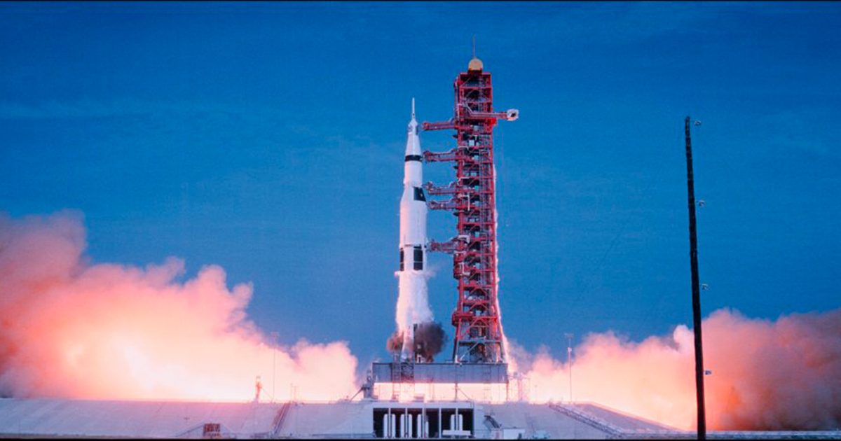 Il decollo del razzo Saturn V della missione Apollo 11 Il decollo del razzo Saturn V della missione Apollo 11