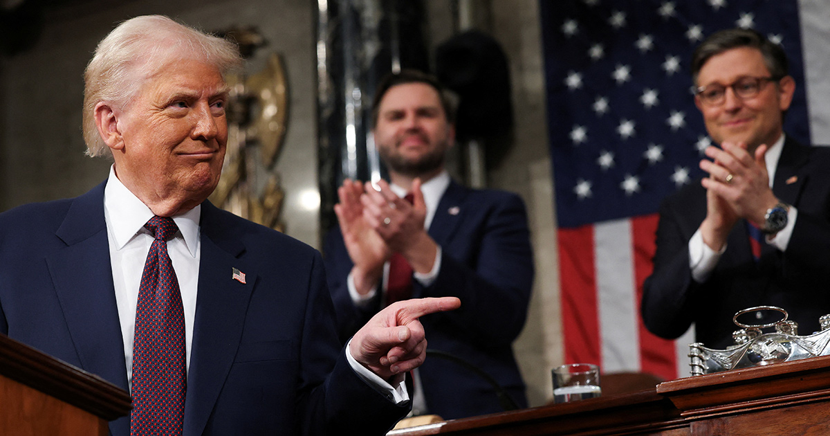 Donald Trump durante il recente discorso al Congresso USA. Foto: Reuters Donald Trump al Congresso degli Stati Uniti