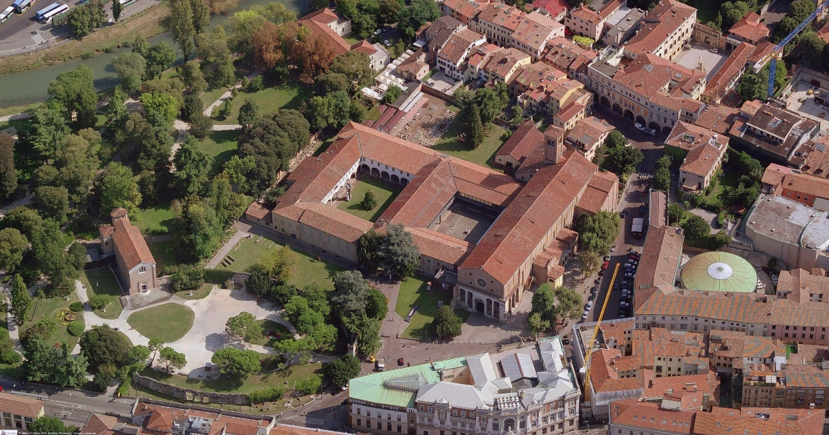 I Musei Civici di Padova dall'alto (Eremitani e Cappella degli Scrovegni). Foto: Ufficio Patrimonio Mondiale UNESCO - Comune di Padova 
