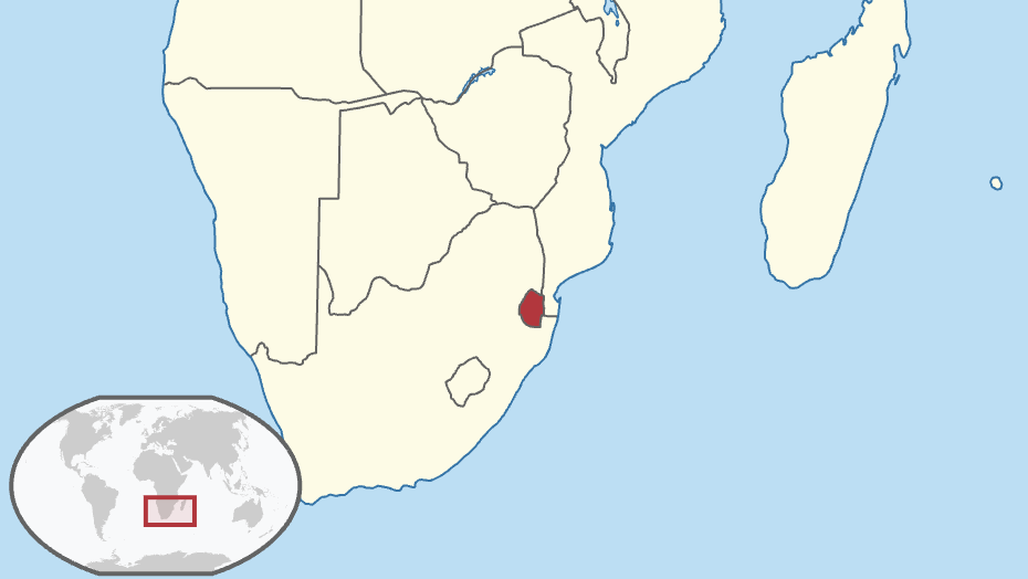 La posizione di eSwatini (in rosso)