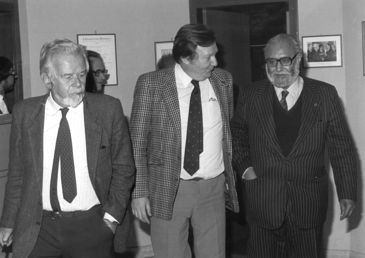 Salam con Budinich e Carlo Rubbia (1984)