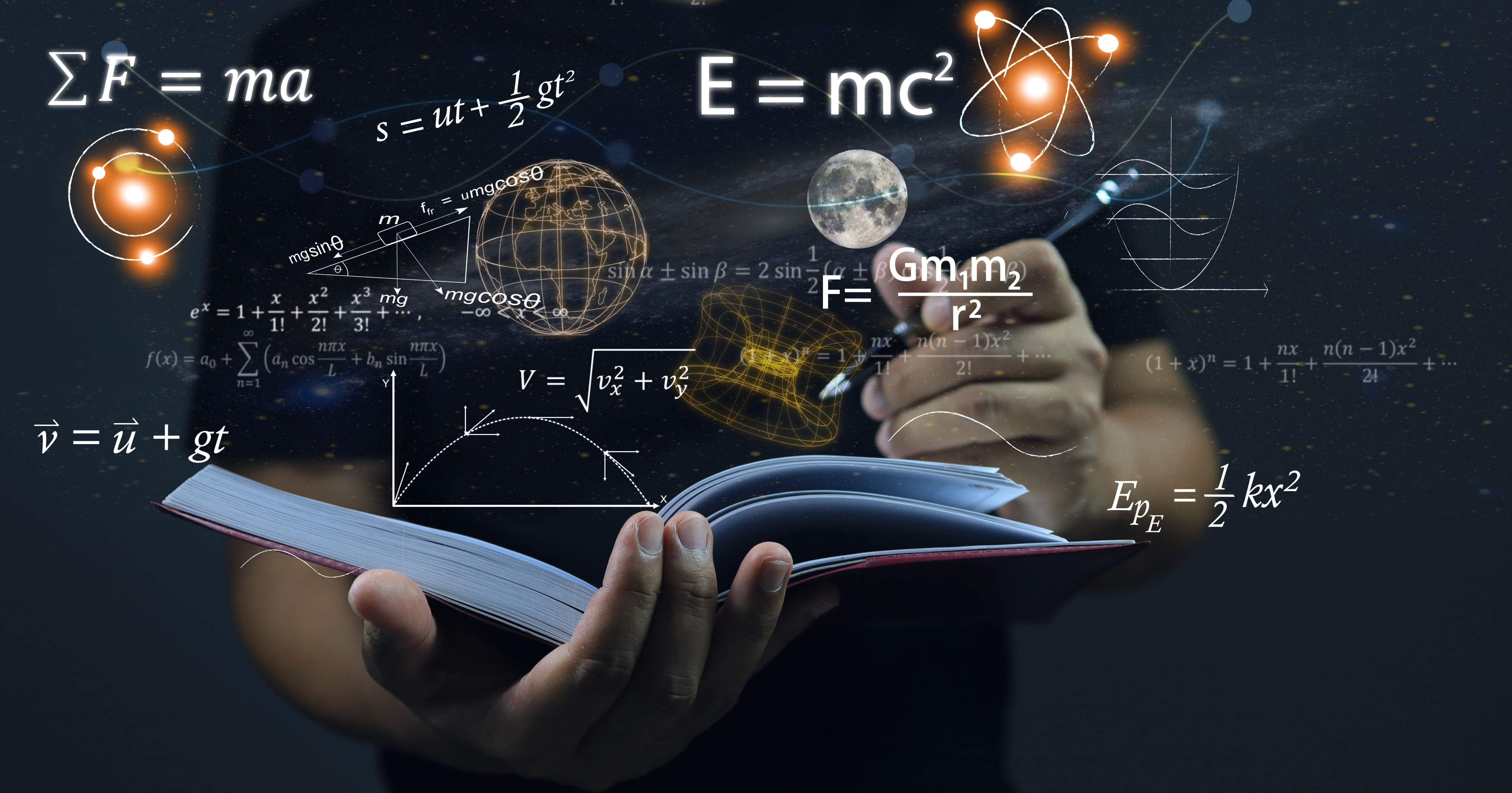 libro aperto dal quale escono dati scientifici