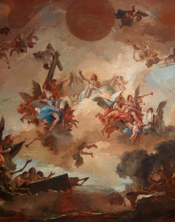 Giambattista Tiepolo, Il giudizio finale, 1730-1735 c., olio su tela, 147,5 × 198 cm. Collezione Intesa Sanpaolo, Venezia, Fondazione Querini Stampalia, in comodato