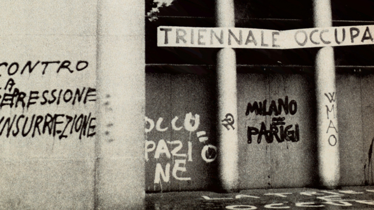 Ingresso Triennale di Milano durante l'occupazione di Maggio