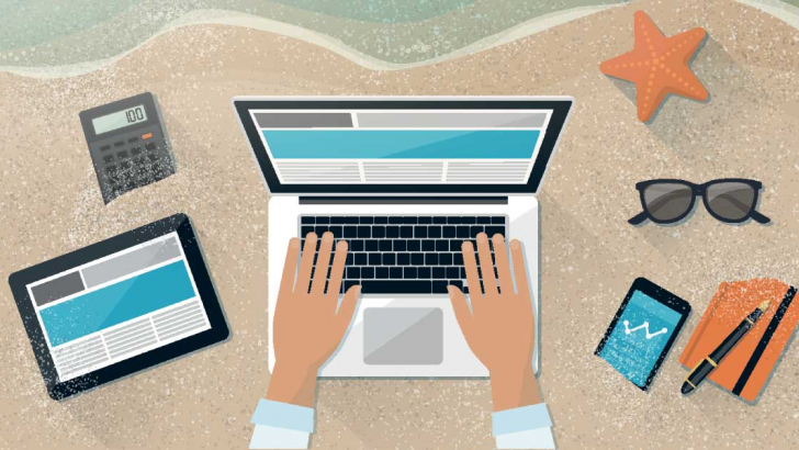 computer su spiaggia