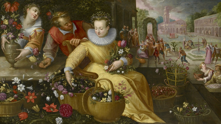 Mercato dei fiori, Bottega di Frederik I. van Valckenborch Mercato dei fiori