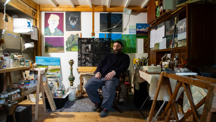 Simone Settimo nel suo atelier padovano. Foto: Massimo Pistore