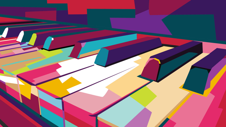 tasti pianoforte multicolore