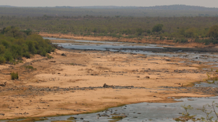 Siccità del fiume Olifants, Kruger National Park, Sud Africa