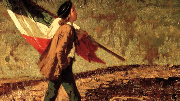 uomo con bandiera italiana