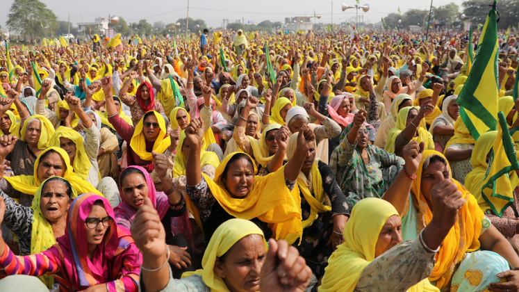 Una delle ultime proteste degli agricoltori indiani. Foto: Reuters Una delle ultime proteste degli agricoltori indiani. Foto: Reuters