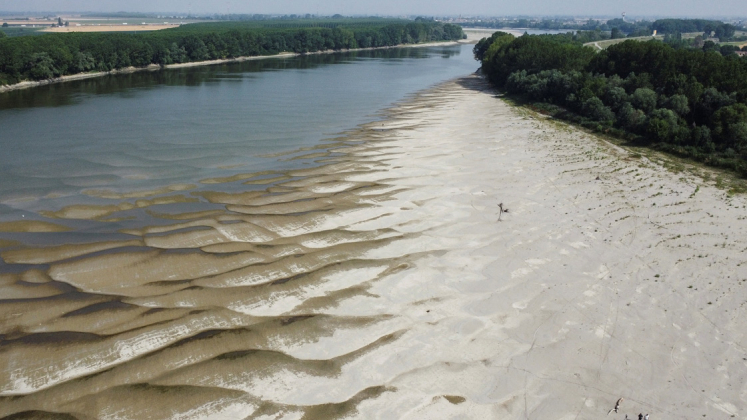 La secca del fiume Po, estate 2022