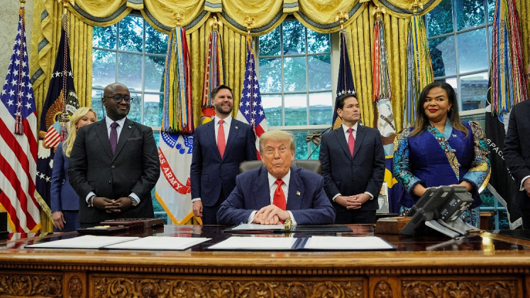Trump, Marco Rubio e JD Vance incontrano il ministro degli Esteri della Repubblica Democratica del Congo, Thereseo degli Esteri del Ruanda, Oli